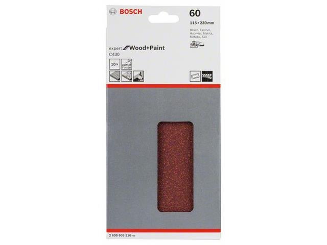  Brusilni list Bosch C430,115x230mm, Zrnost 60, 2608605316