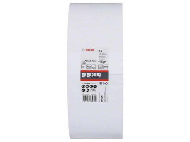 10-delni komplet brusilnih trakov Bosch X440, Dimenzije: 100 x 610 mm, Zrnatost: 40, 2608606134