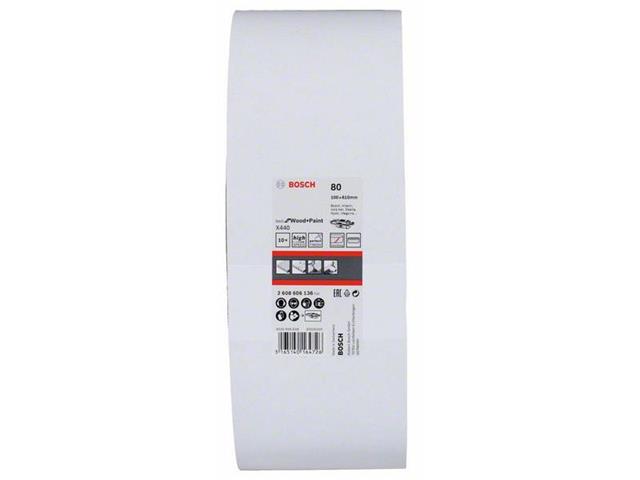 10-delni komplet brusilnih trakov Bosch X440, Dimenzije: 100 x 610 mm, Zrnatost: 80, 2608606136
