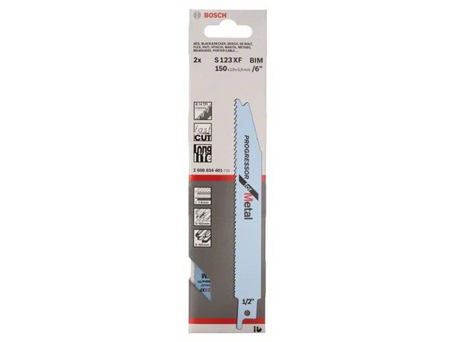 Listi za sabljasto žago Bosch S 123 XF, kovina, Pakiranje: 2 kos, 2608654401