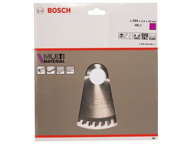 List krožne žage Bosch Multi Material, Dimenzije: 184x30x2,4mm, Zob: 48, 2608640506