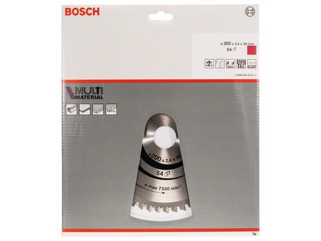 List krožne žage Bosch Multi Material, Dimenzije: 200x30x2,4mm, Zob: 54, 2608640510