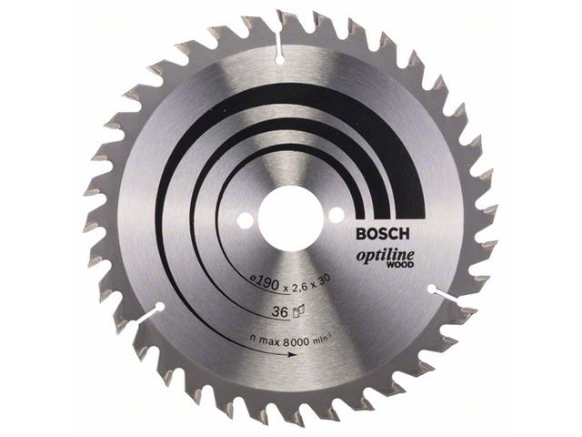 List krožne žage Bosch Optiline Wood, Dimenzije: 190x30x2,6mm, Zob: 36, 2608640616