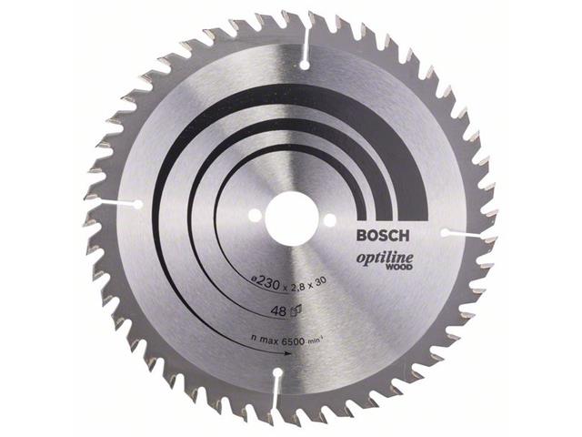 List krožne žage Bosch Optiline Wood, 230x30x2,8 mm, Zob: 48, 2608640629