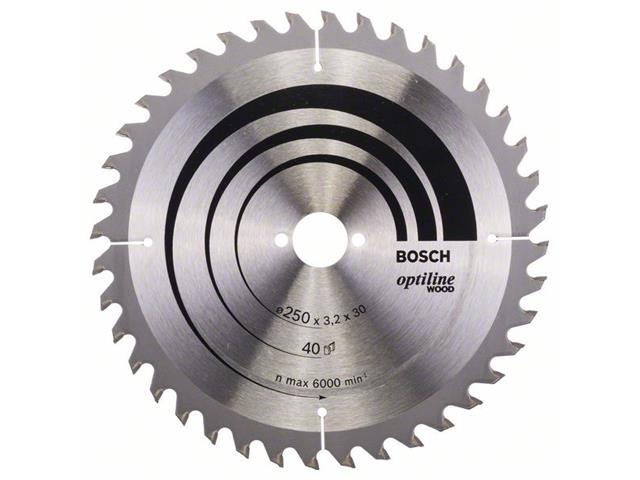 List krožne žage Bosch Optiline Wood, Dimenzije: 250x30x3,2mm, Zob: 40, 2608640670