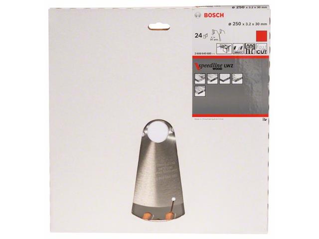 List krožne žage Bosch Speedline Wood, Dimenzije: 250x30x3,2 mm, Zob: 24, 2608640680