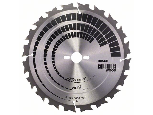 List krožne žage Bosch Construct Wood, Dimenzije: 300x30x2,8mm, Zob: 20, 2608640700