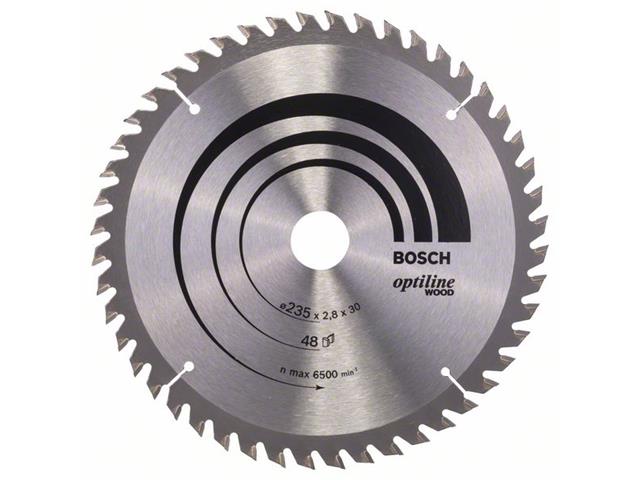 List krožne žage Bosch Optiline Wood, Dimenzije: 235x30/25x2,8mm, Zob: 48, 2608640727
