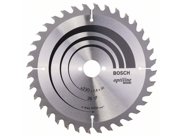 List krožne žage Bosch Optiline Wood, Dimenzije: 230x30x2,8mm, Zob: 36, 2608640628