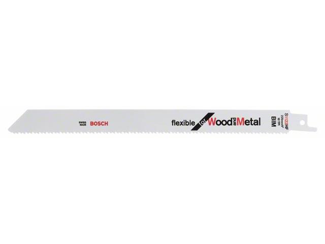 Žagin list za sabljasto žago Bosch S 1122 HF Flexible, les in kovina, Pakiranje: 100 kos, 3-12 mm, 2608656034