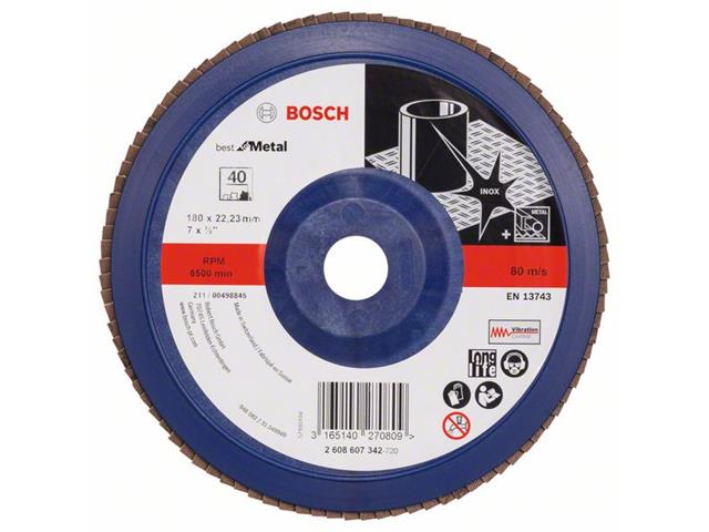Lamelna brusilna plošča X571, Best for Metal P = 180 mm; Z = 40, ravno