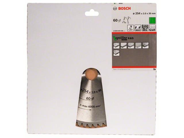 List krožne žage Bosch Optiline Wood, Dimezije: 254x30x2mm, Zob: 60,  2608640436