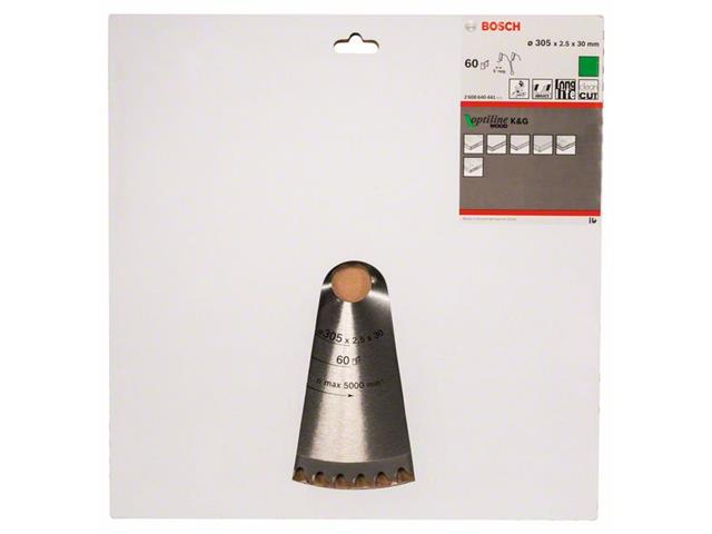 List krožne žage Bosch Optiline Wood, Dimenzije: 305x30x2,5mm, Zob: 60, 2608640441