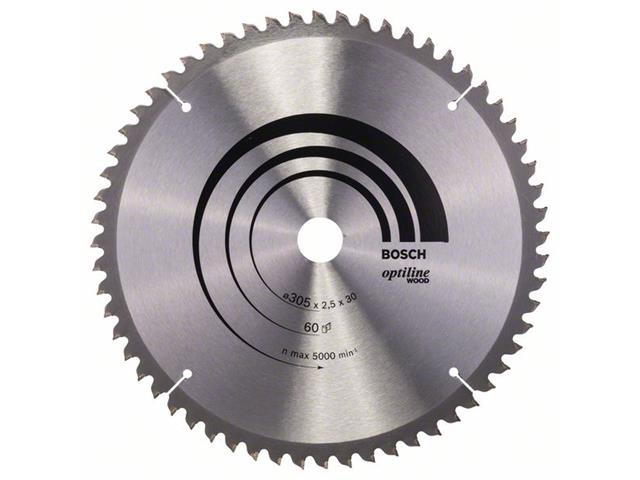 List krožne žage Bosch Optiline Wood, Dimenzije: 305x30x2,5mm, Zob: 60, 2608640441