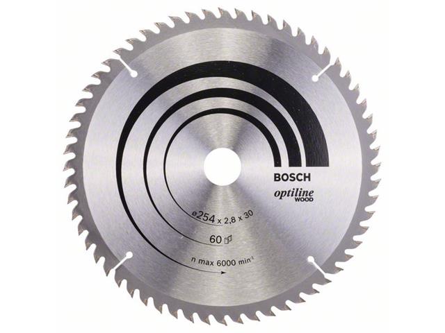 List krožne žage Bosch Optiline Wood, Dimenzije: 254x30x2,8mm, Zob: 60, 2608640444