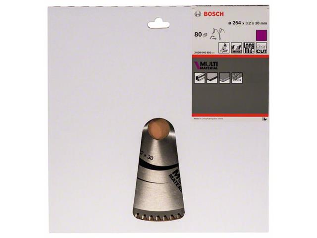 List krožne žage Bosch Multi Material, Dimenzije: 254x30x3,2mm, Zob: 80, 2608640450