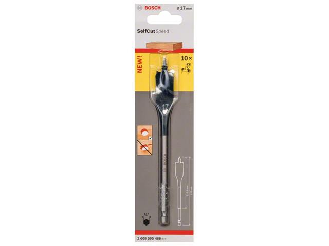 Ploščati rezkalni sveder Bosch Self Cut Speed, šesterorob , Dimenzije: 17 x 152 mm, 2608595488