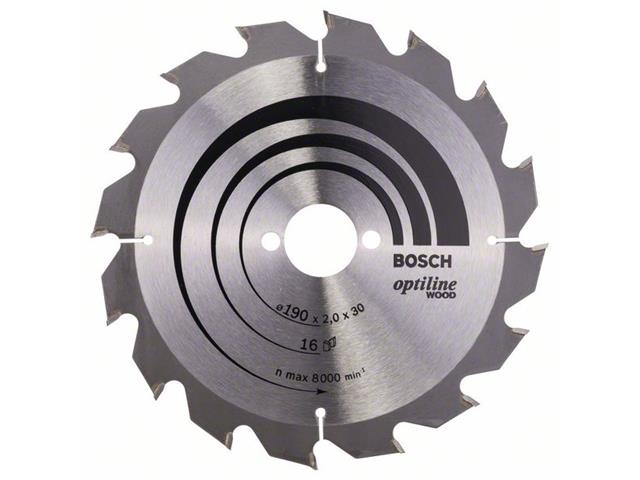 List krožne žage Bosch Optiline Wood, Dimenzije: 190x30x2mm, Zob: 16, 2608641184