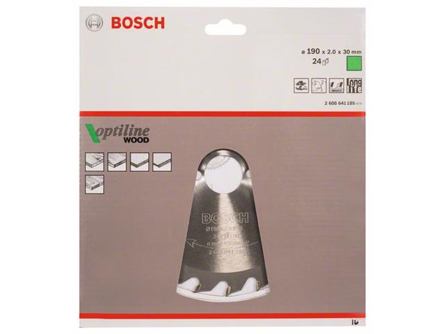 List krožne žage Bosch Optiline Wood, Dimenzije: 190x30x2mm, Zob: 24, 2608641185