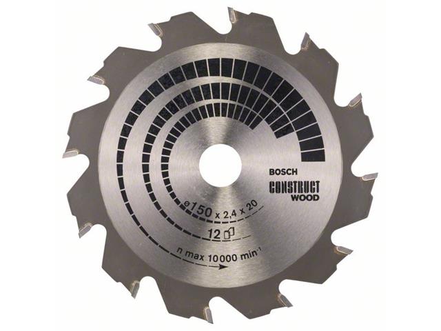 List krožne žage Bosch Construct Wood, Dimenzije: 150x20/16x2,4mm, Zob: 12, 2608641199