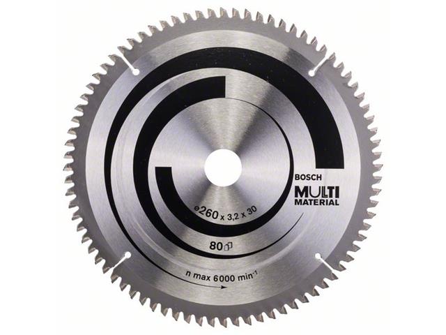 List krožne žage Bosch Multi Material, Dimenzije: 260x30x3,2mm, Zob: 80, 2608641204