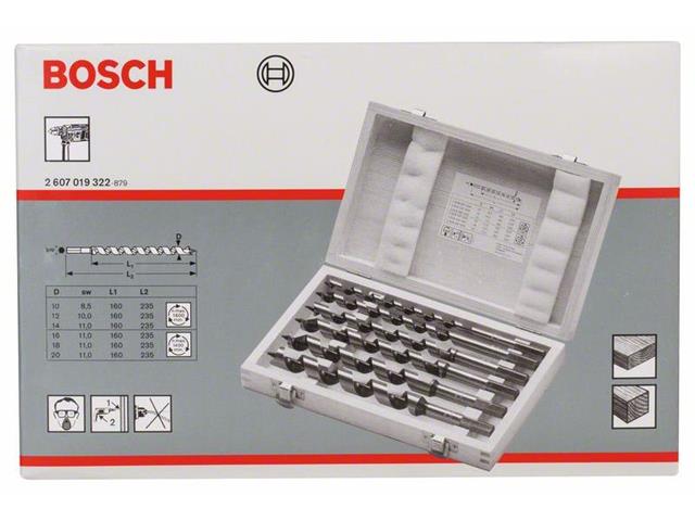 6-delni komplet kačastih svedrov Bosch, Dimenzije: 10,12, 14, 16, 18, 20mm, Dolžina: 450mm, 2607019323