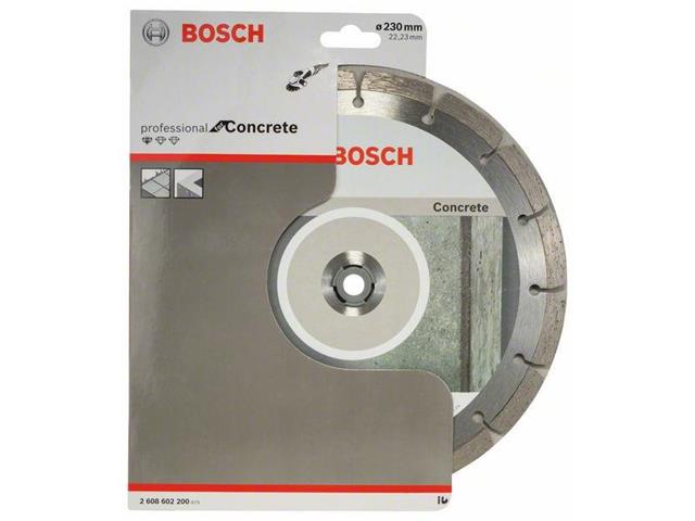Diamantna rezalna plošča Bosch Standard for Concrete, Dimenzije:  230x22,23x2,3x10mm, 2608602200