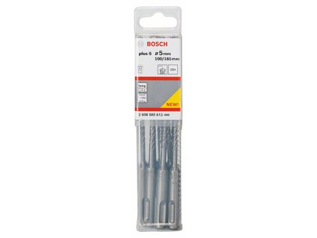 Udarni svedri Bosch SDS-plus-5, Dimenzije: 5 x 100 x 165 mm, Pakiranje: 10 kosov