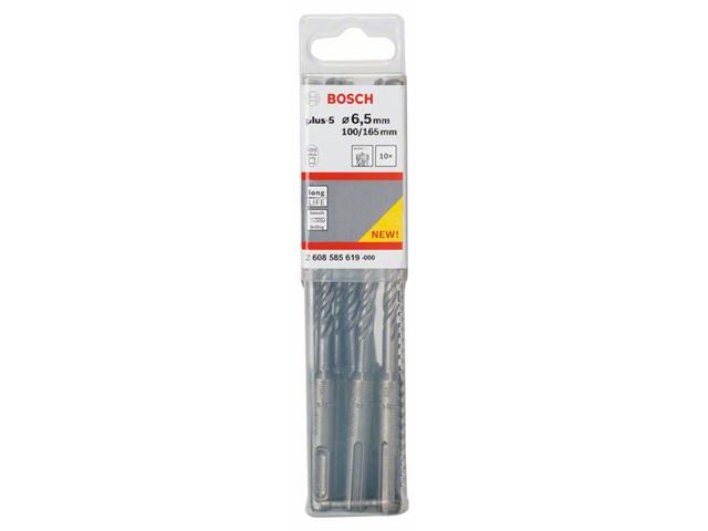 Udarni svedri Bosch SDS-plus-5, Dimenzije: 6,5 x 100 x 165 mm, Pakiranje: 10 kosov