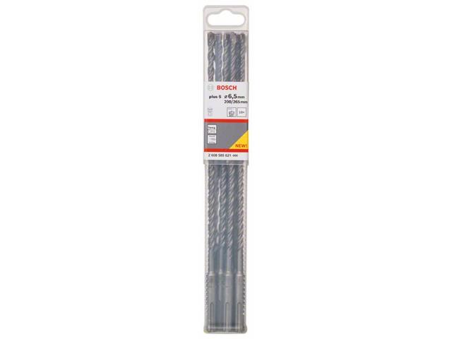 Udarni svedri Bosch SDS-plus-5, Dimenzije: 6,5 x 200 x 265 mm, Pakiranje: 10 kosov