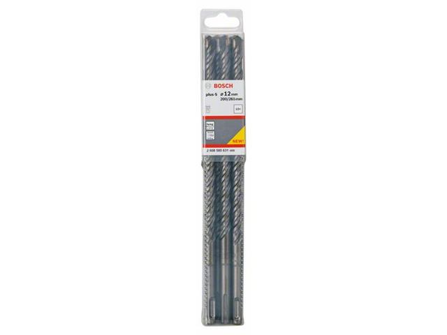 Udarni svedri Bosch SDS-plus-5, Dimnzije: 12 x 200 x 265 mm, Pakiranje po 10 kosov