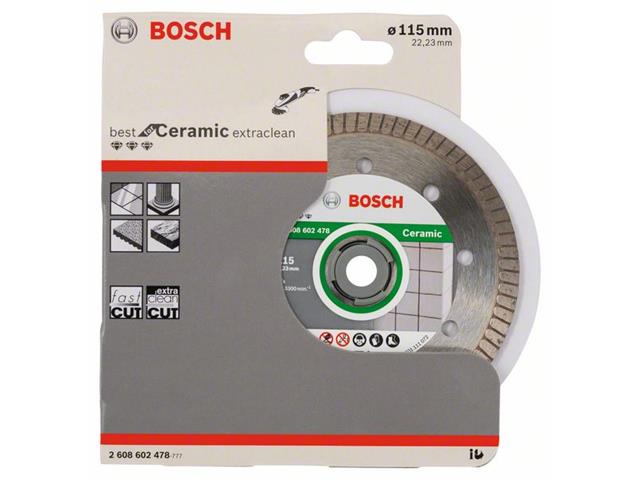 Diamantna rezalna plošča Bosch Best for Ceramic Extra-Clean Turbo, Dimenzije: 115x22,23x1,4x7mm, 2608602478