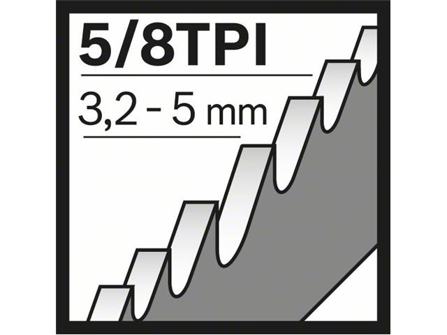 Listi za sabljasto žago Bosch S 1210 VF, les in kovina, Pakiranje: 5 kos, 2608657612