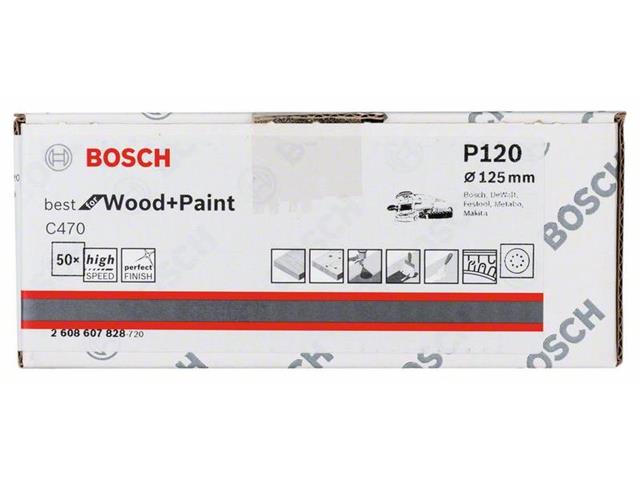 Brusilni list C470 Bosch, 125mm, 120, 2608607828