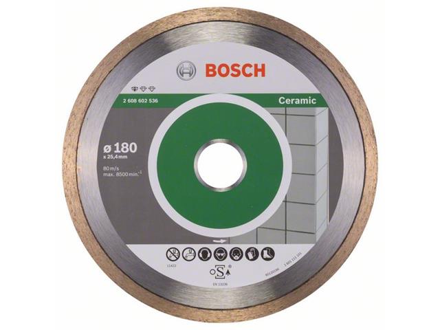 Diamantna rezalna plošča Bosch Standard for Ceramic, Dimenzije: 180x25,40x1,6x7mm, 2608602536
