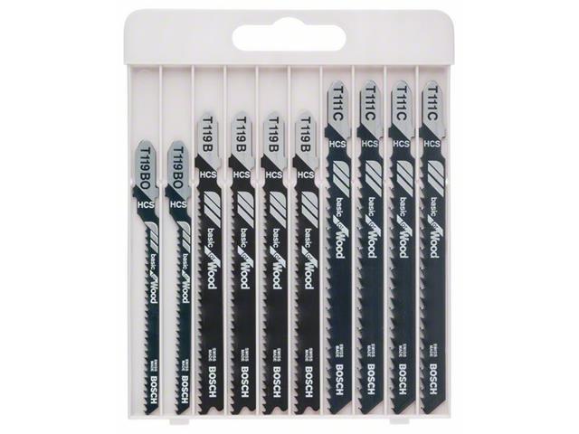 10-delni komplet listov za vbodne žage Basic for Wood T 119 BO (2x); T 119 B (4x); T 111 C (4x)