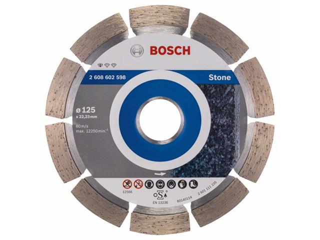 Diamantna rezalna plošča Bosch Standard for Stone, Dimenzije: 125x22,23x1,6x10mm, 2608602598