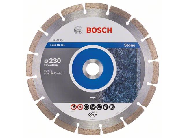 Diamantna rezalna plošča Bosch Standard for Stone, Dimenzije: 230x22,23x2,3x10mm, 2608602601