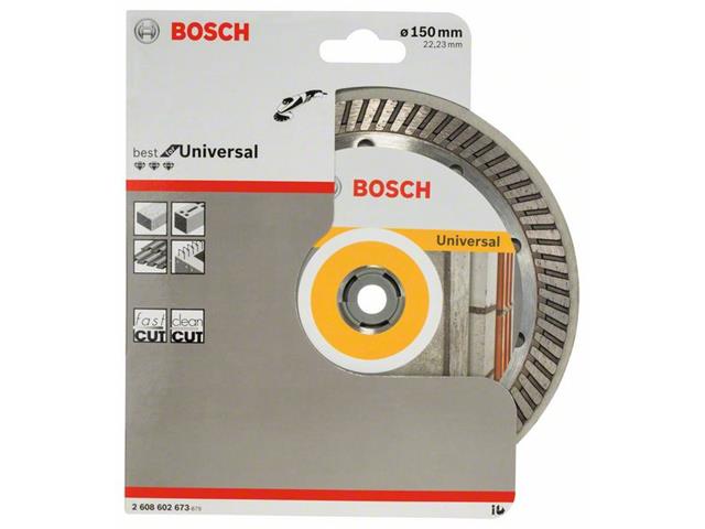 Diamantna rezalna plošča Bosch Best for Universal Turbo, Dimenzije: 150x22,23x2,4x12mm, 2608602673