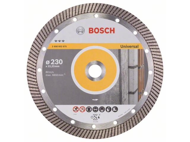 Diamantna rezalna plošča Bosch Best for Universal Turbo, Dimenzije: 230x22,23x2,5x15mm, 2608602675