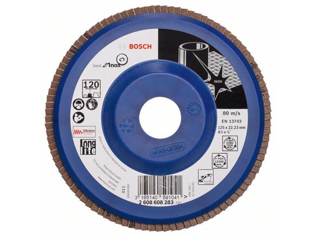 Lamelna brusilna plošča X581, Best for Inox 125 mm, 22,23 mm, 120