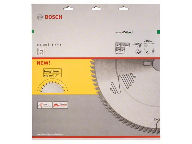 List za krožne žage Bosch Expert for Wood, Dimenzije: 350x30x3,5mm, Zob: 72, 2608642513