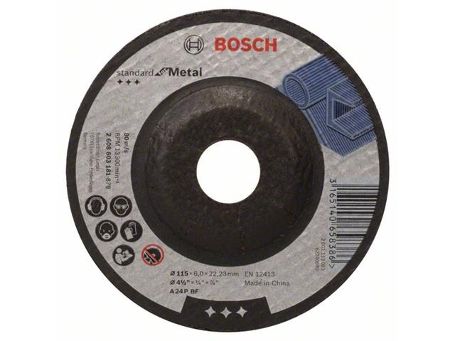 Kolenasta groba brusilna plošča Bosch Standard for Metal, A 24 P BF, 115mm, 2608603181