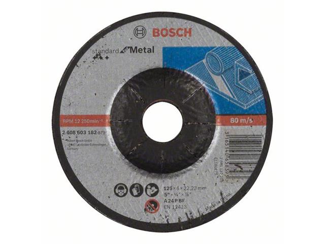 Kolenasta groba brusilna plošča Bosch Standard for Metal, A 24 P BF, 125mm, 2608603182