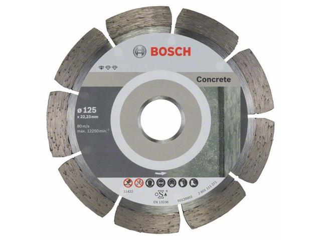 Diamantna rezalna plošča Bosch Standard for Concrete, Dimenzije: 125x22,23x1,6x10mm, 2608603240