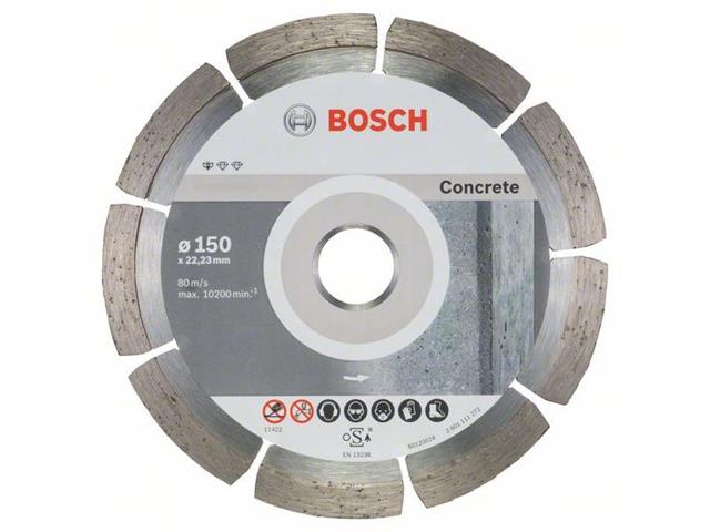 Diamantna rezalna plošča Bosch Standard for Concrete, Dimenzije: 150x22,23x2x10mm, 2608603241