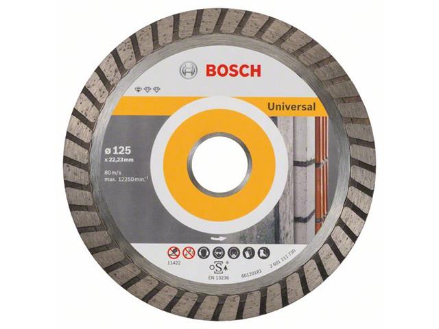 Diamantna rezalna plošča Bosch Standard for Universal Turbo, Pakiranje: 10kos, Dimenzije: 125x22,23x2x10mm, 2608603250