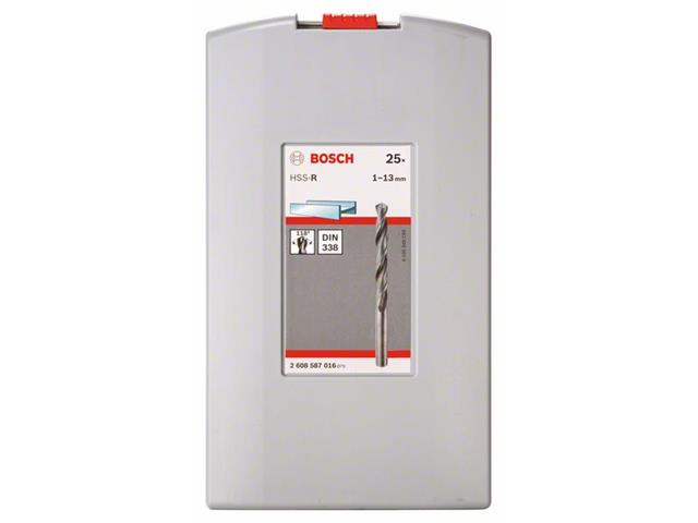 25-delni komplet svedrov za kovino Bosch ProBox HSS-R DIN 338, Dimenzije: 1-13mm, 2608587016