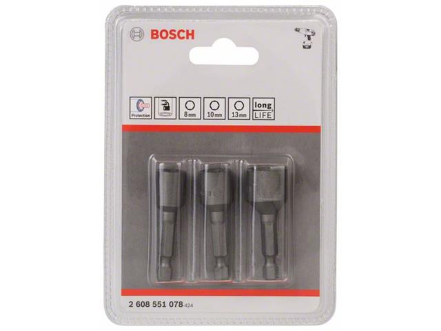3-delni komplet natičnih ključev Bosch, Dimenzije: 8x50, 10x50, 13x50mm, 2608551078