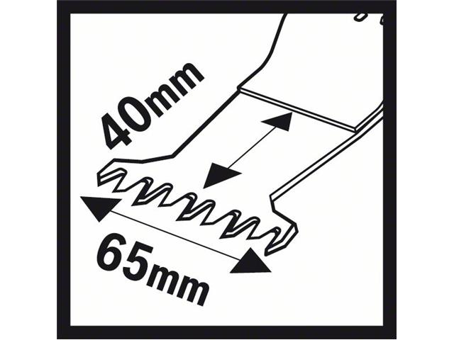 BIM Potopni žagin list Bosch AII 65 BSPB, Hard Wood, Dimenzije: 40x65mm, 2608662031